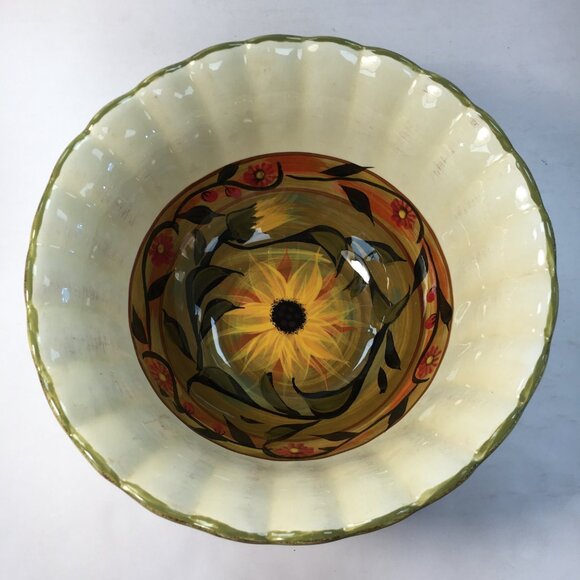 Certified International 11 Inch Sunflower Mixing Salad Bowl Margaret Le Van - Picture 2 of 5